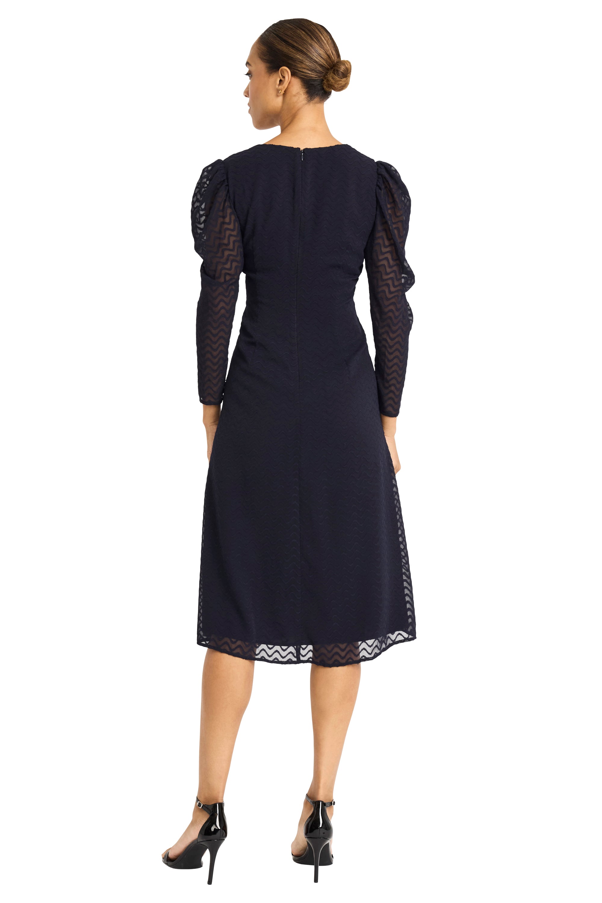 Kirsty – Sheer Sleeve Midi Dress