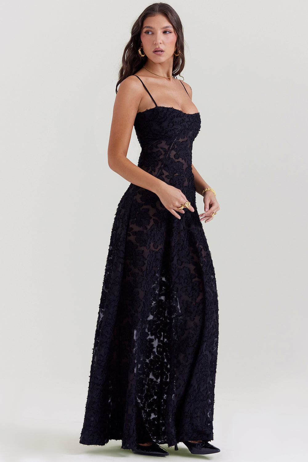 Berenice – Sheer Appliqué Maxi Dress