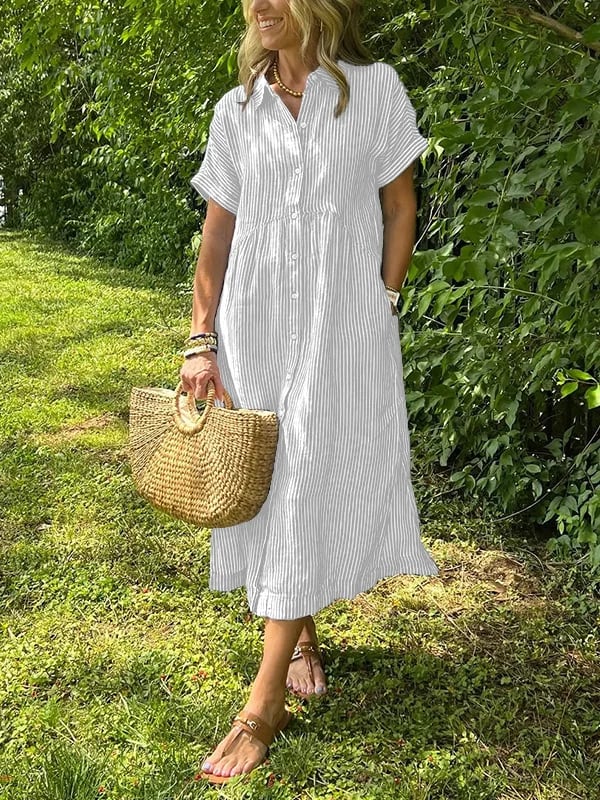 Angela – Button-Up Shirt Midi Dress