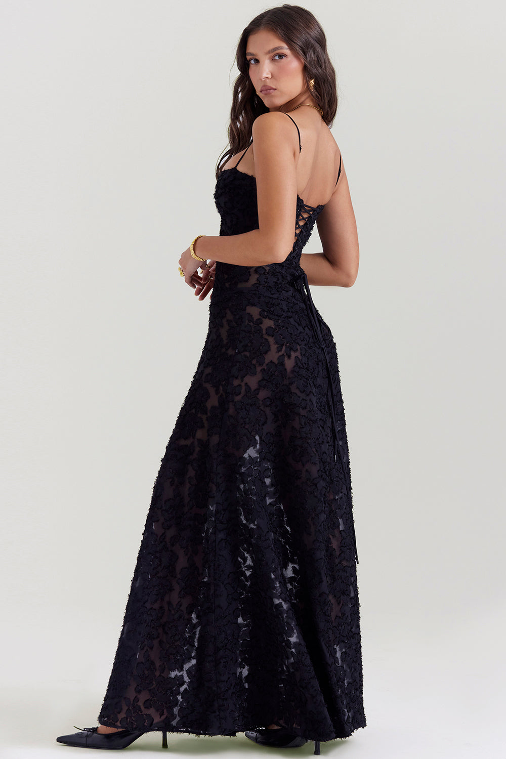 Berenice – Sheer Appliqué Maxi Dress