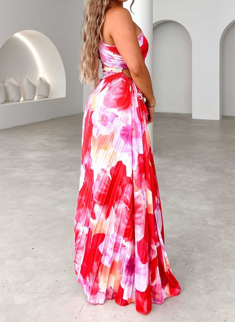 Sophie – One Shoulder Pleated Midi Dress