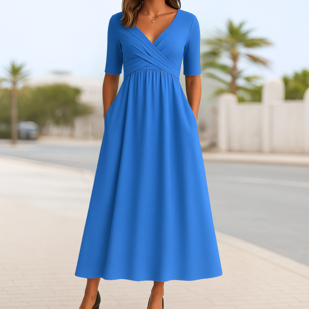 Monique™ | Crossed dress with short sleeves