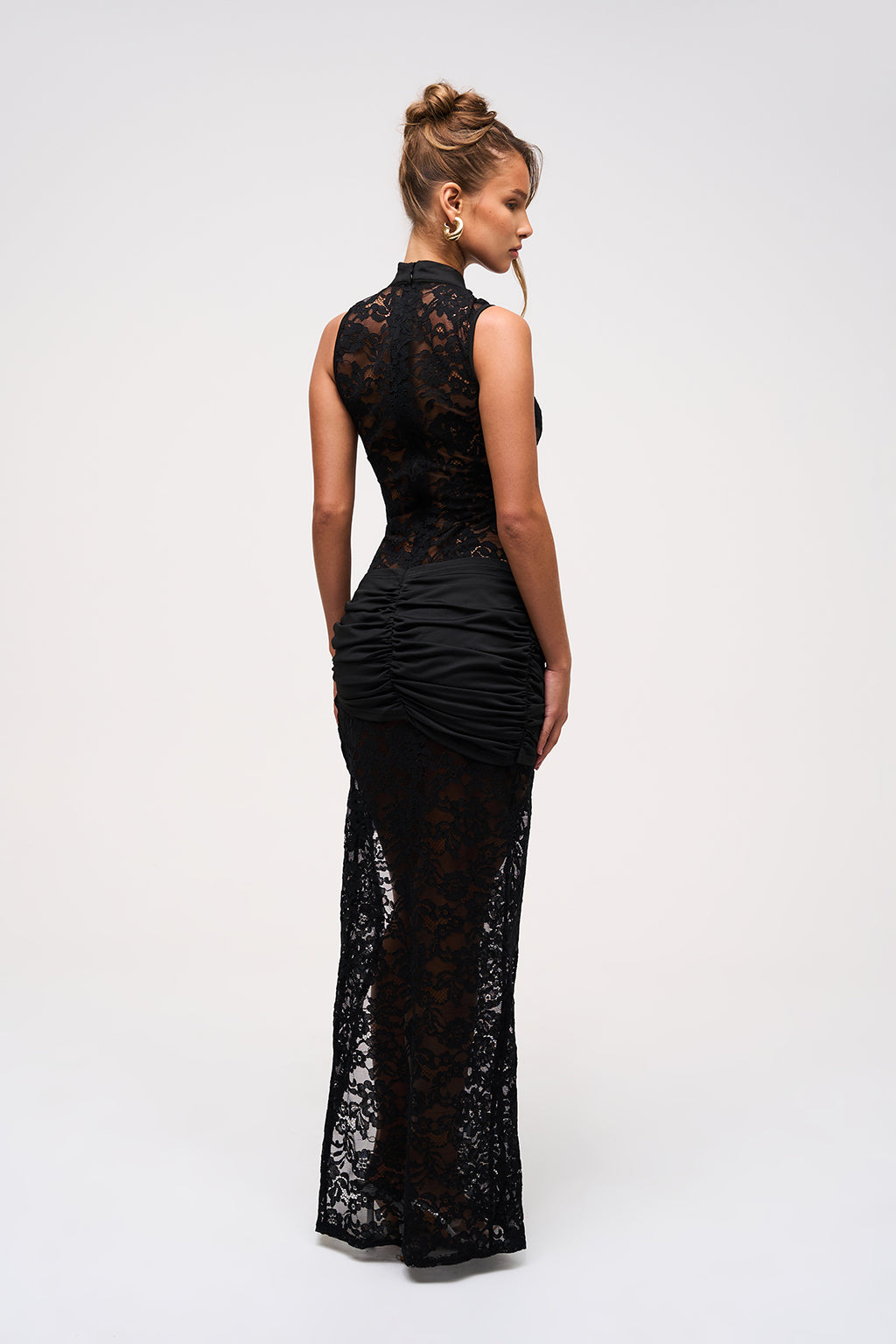 Ivana – Sculpted Sheer Lace Gown