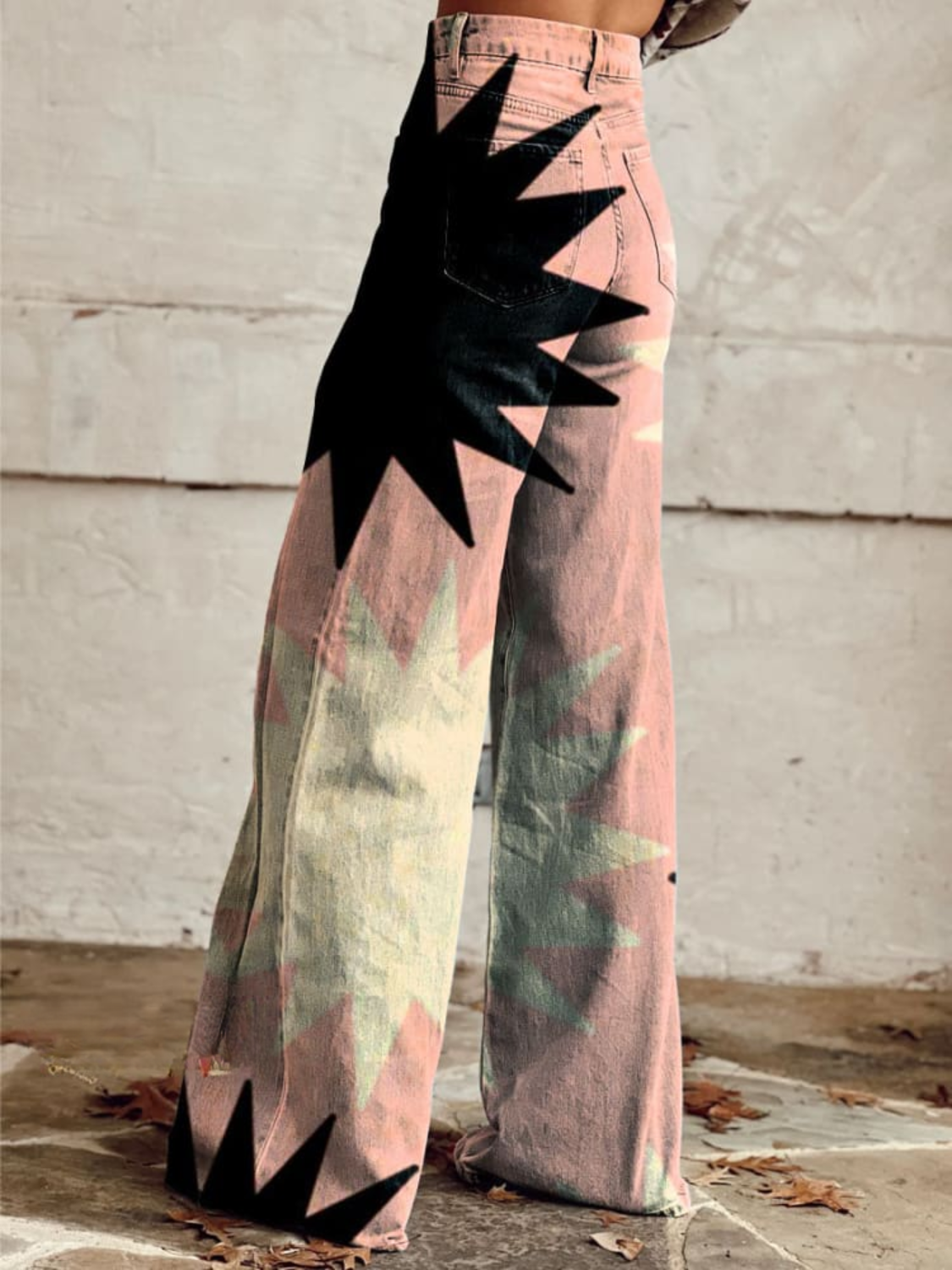 ARLENA – Wide Leg Geometric Pattern Trousers
