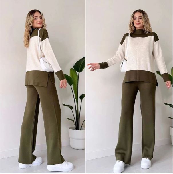 Marie - Wenja Round Neck Top and Wide Leg Trousers 2 Piece Set
