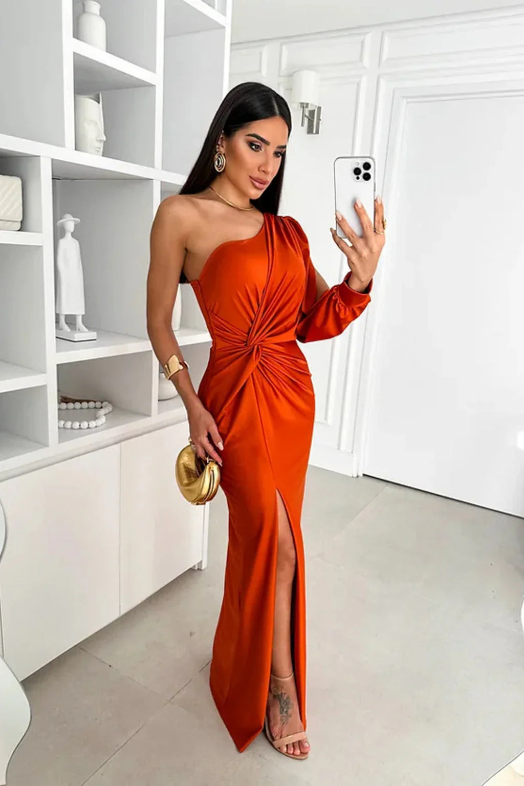 Yolina – One-Shoulder Draped Gown