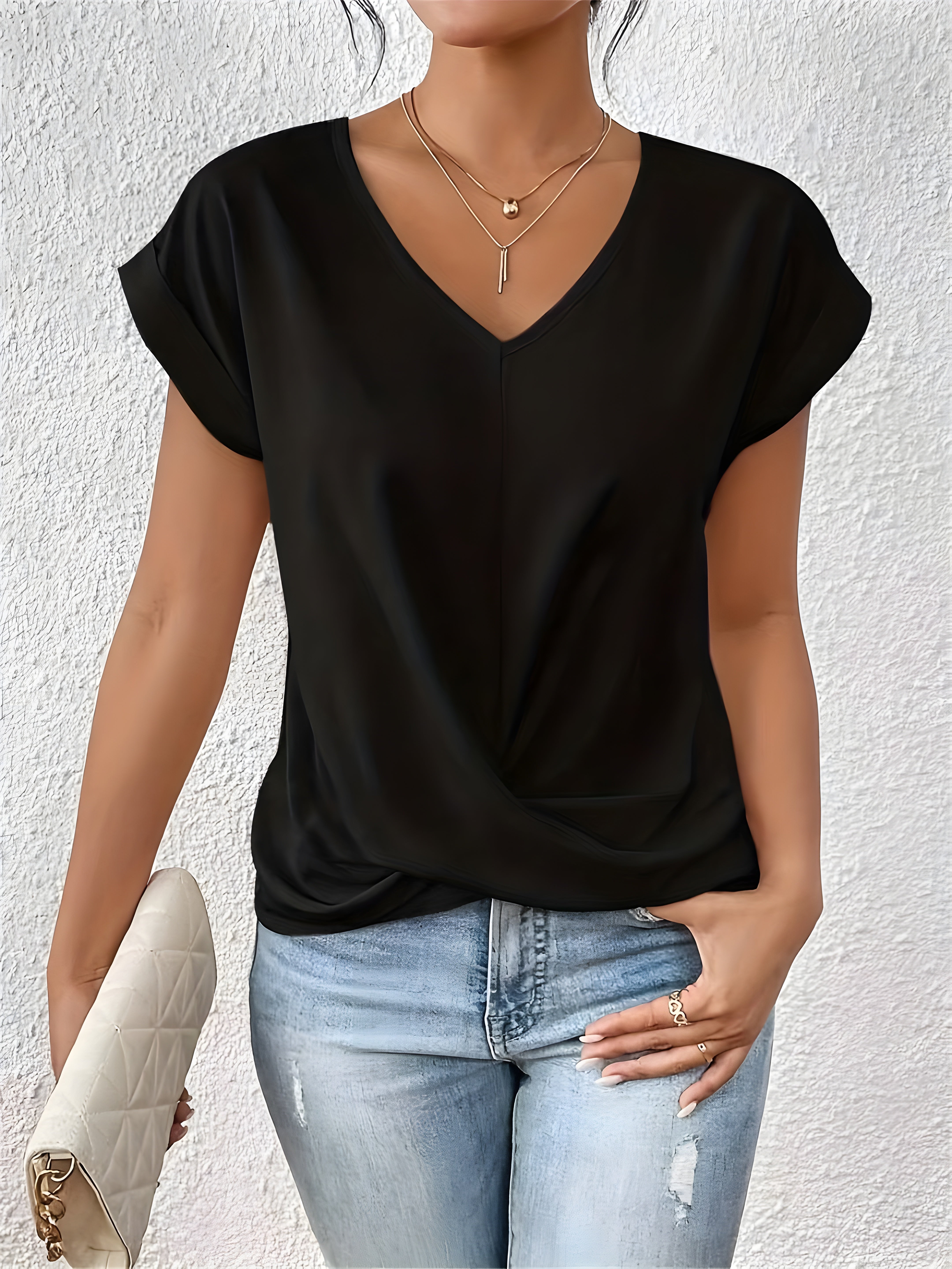 Faina – Elegant V-Neck Blouse for Women