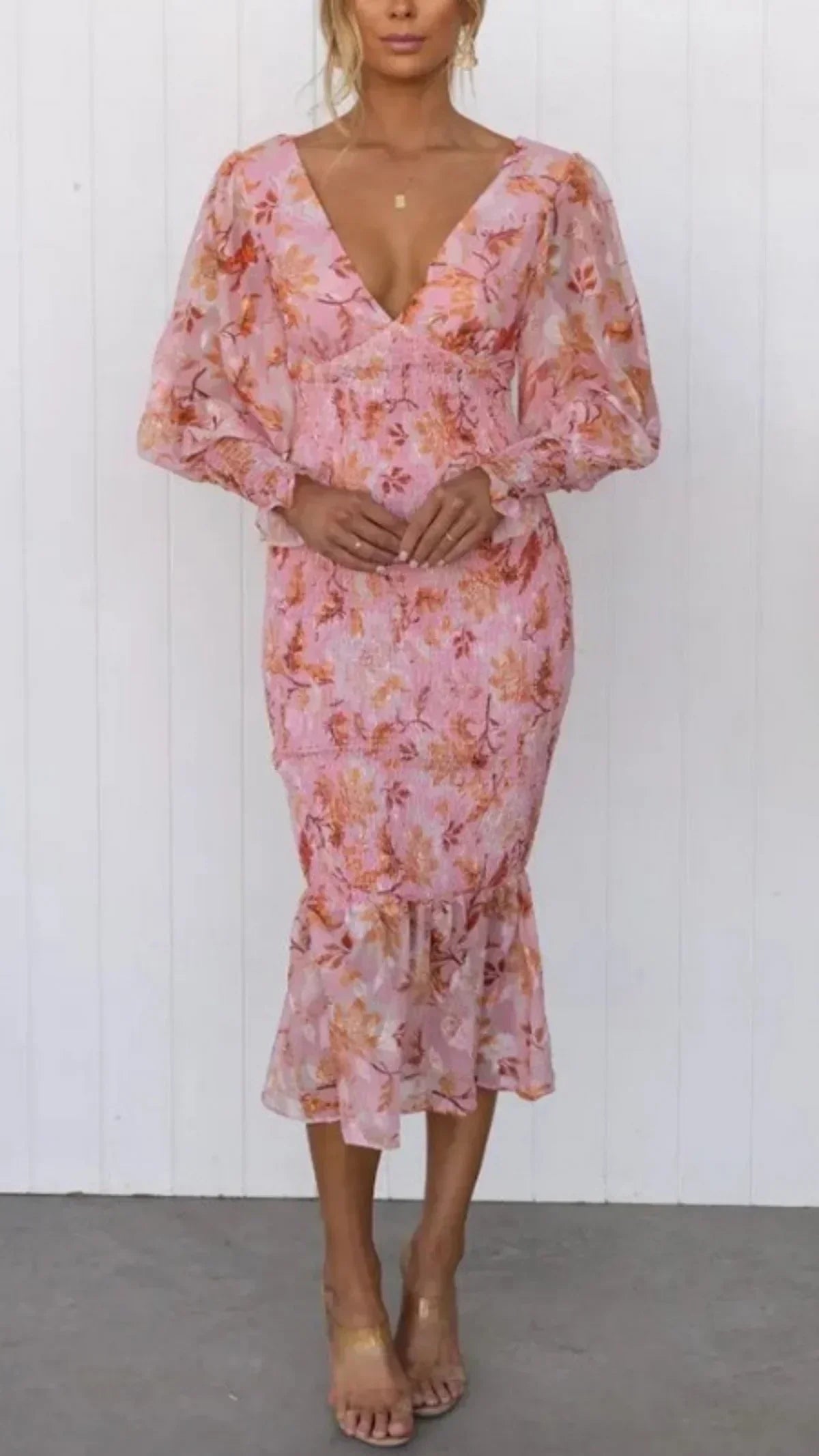 Miley – Ruched Empire Midi Dress