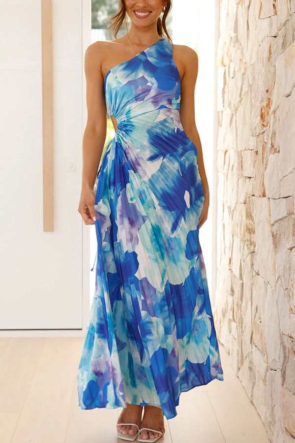 Carmela – Ruched One-Shoulder Maxi