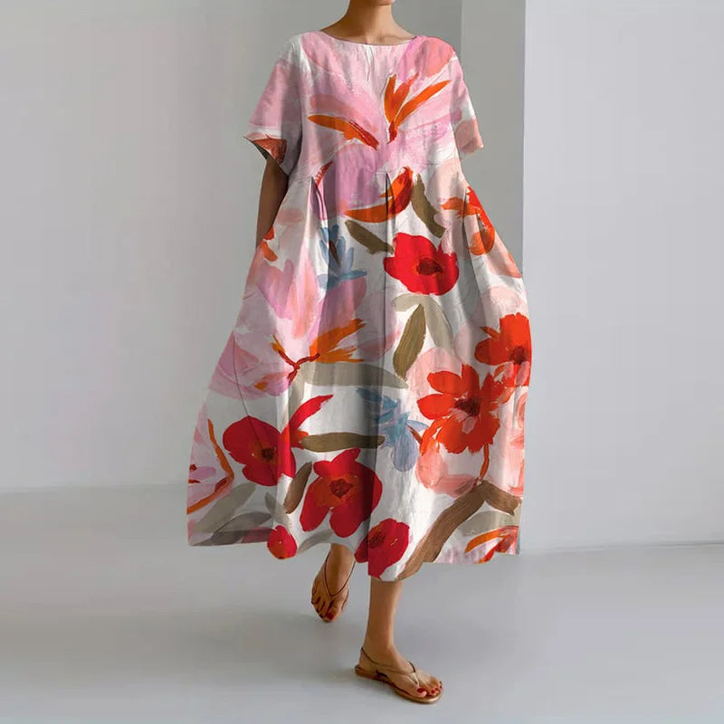 VALENTINA | Floral Summer Dress with Flattering Cut and Freedom of Movement.