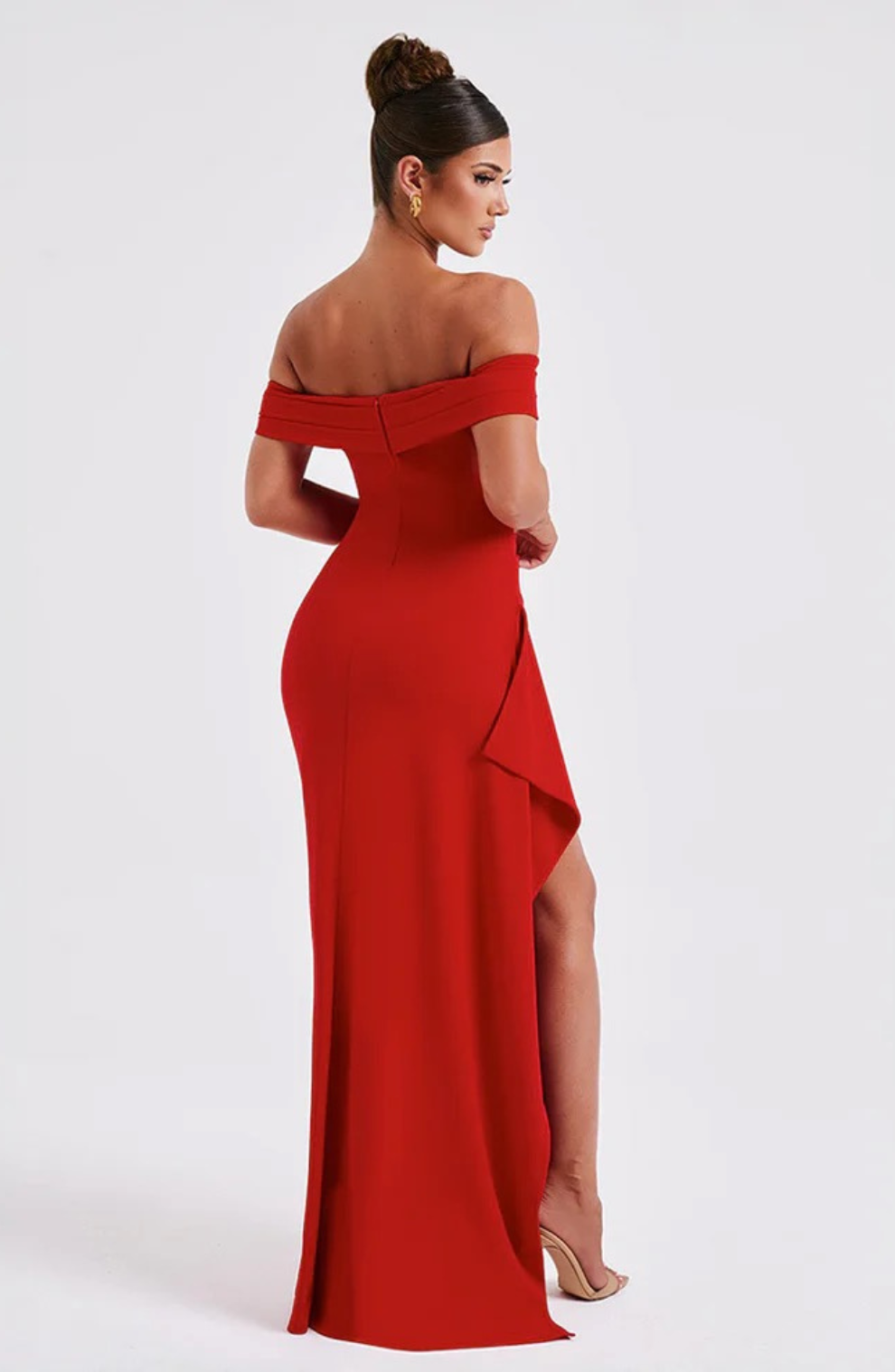 Bianella – Off-Shoulder Thigh-Split Gown