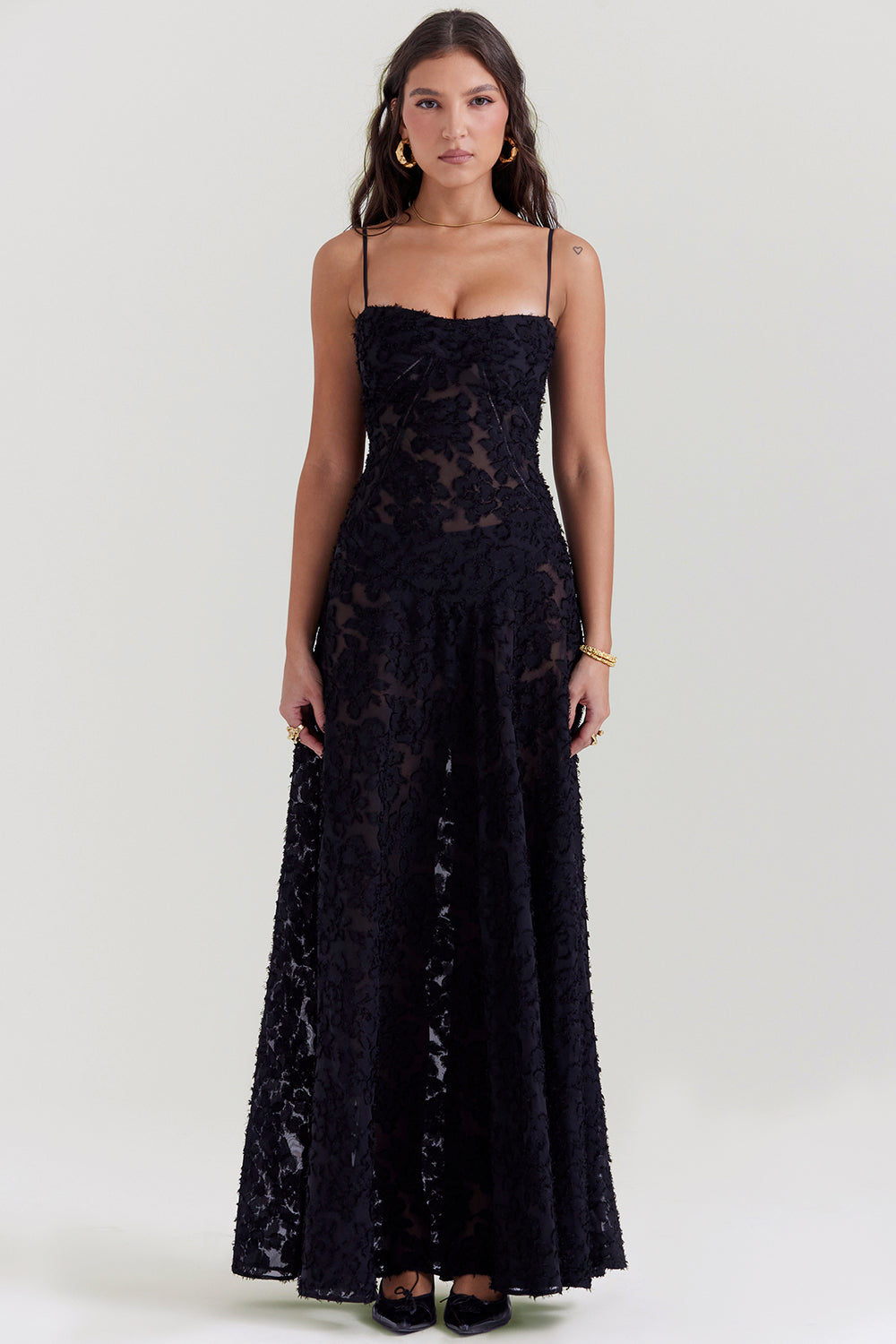 Berenice – Sheer Appliqué Maxi Dress