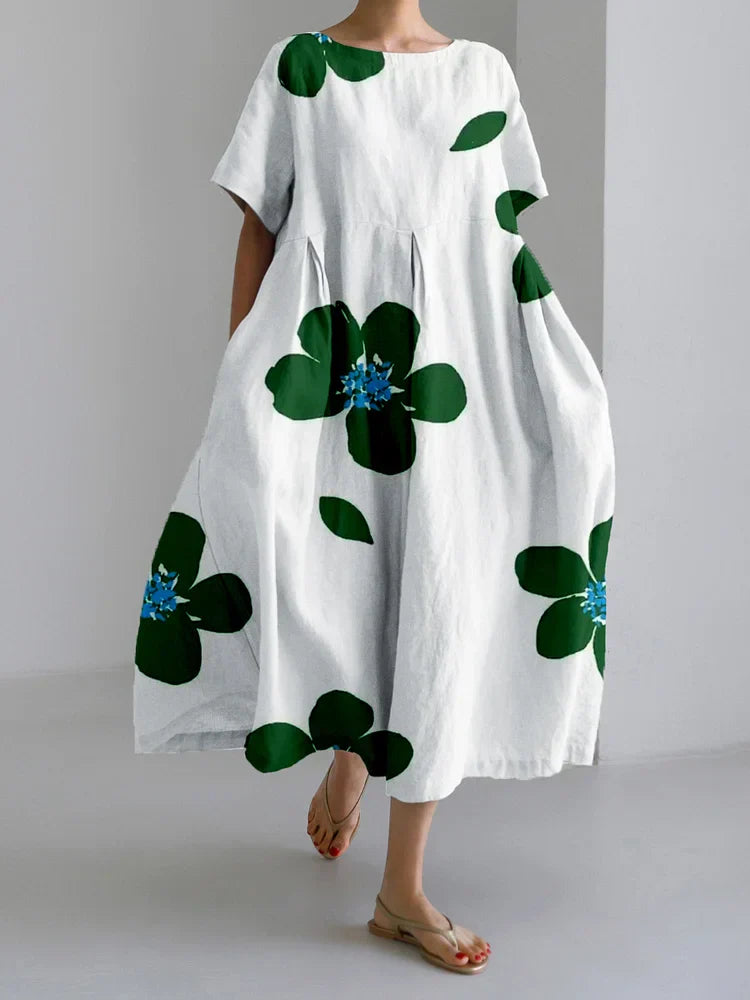 CATERINA | Long Summer Dress with Vivid Flowers and Soft Comfort for Sunny Days