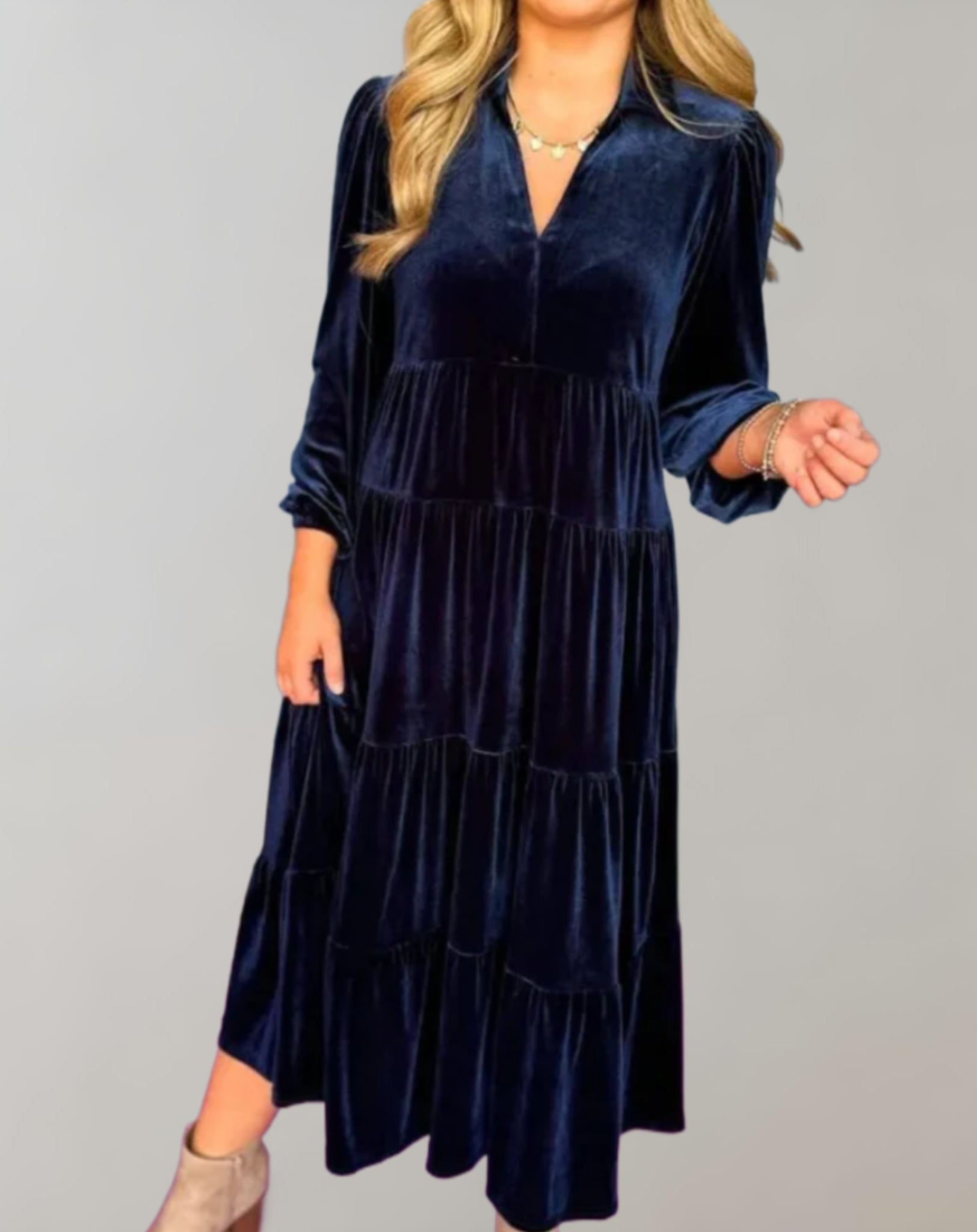 Casual velvet dress