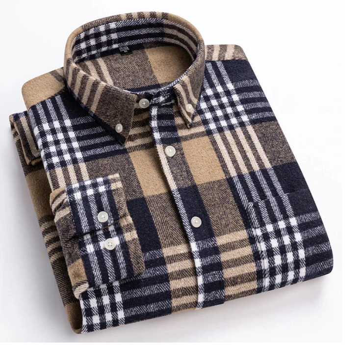 Jackson Vale - Long Sleeve Cotton Plaid Shirt
