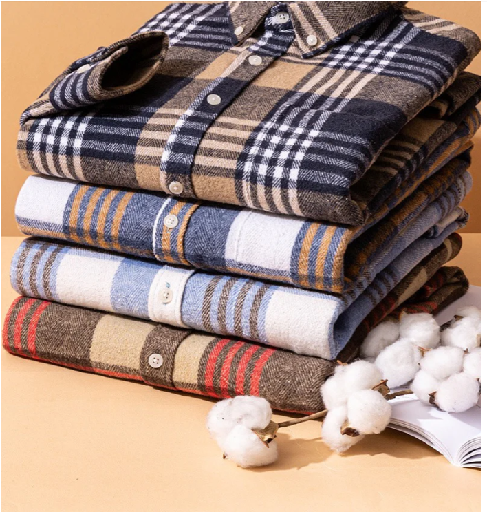 Jackson Vale - Long Sleeve Cotton Plaid Shirt