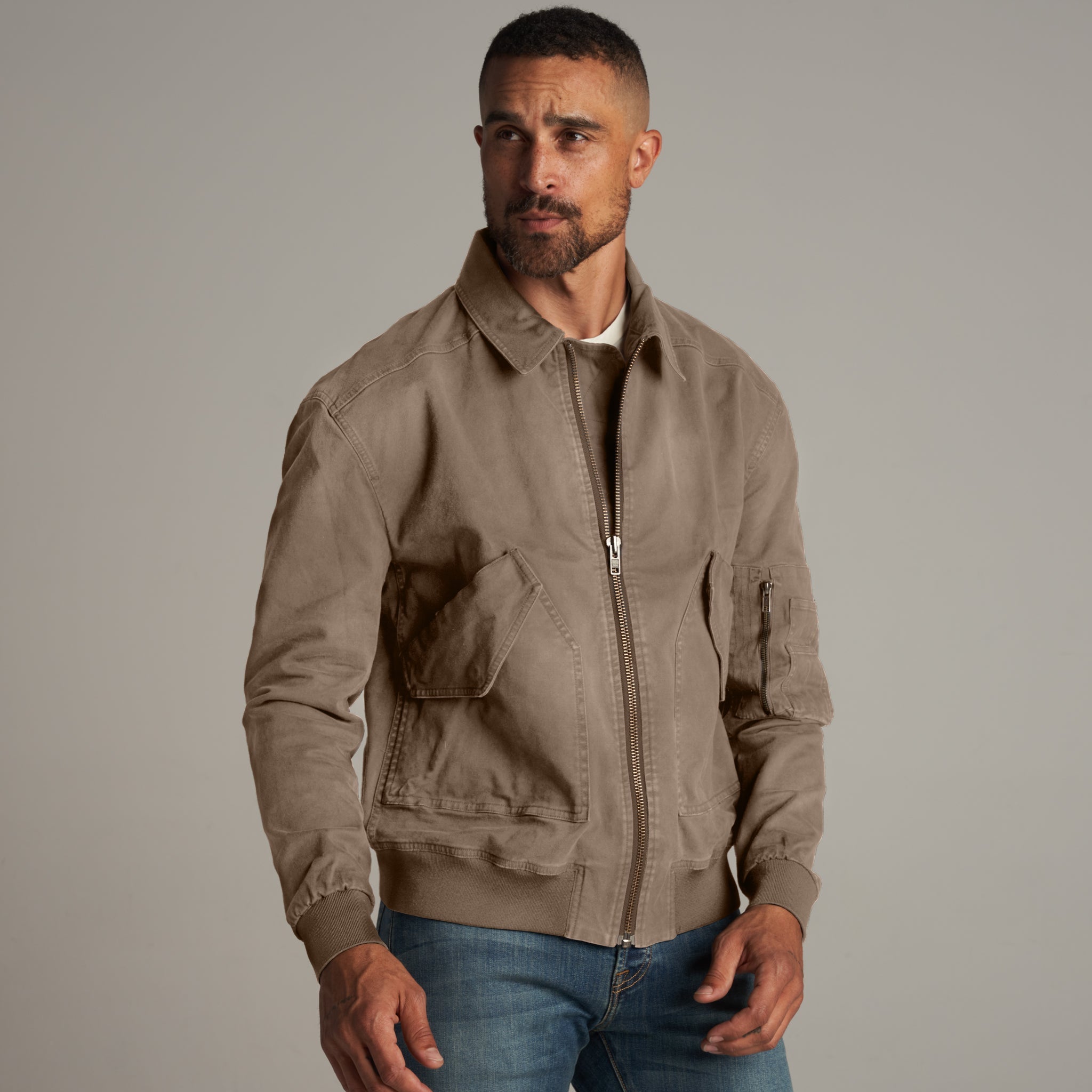 Archie – Twill Bomber Jacket with Utility Style