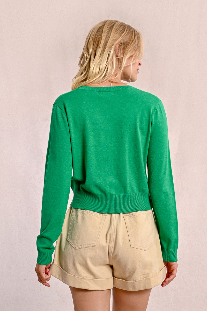 Daisy – Lightweight Green Summer Cardigan