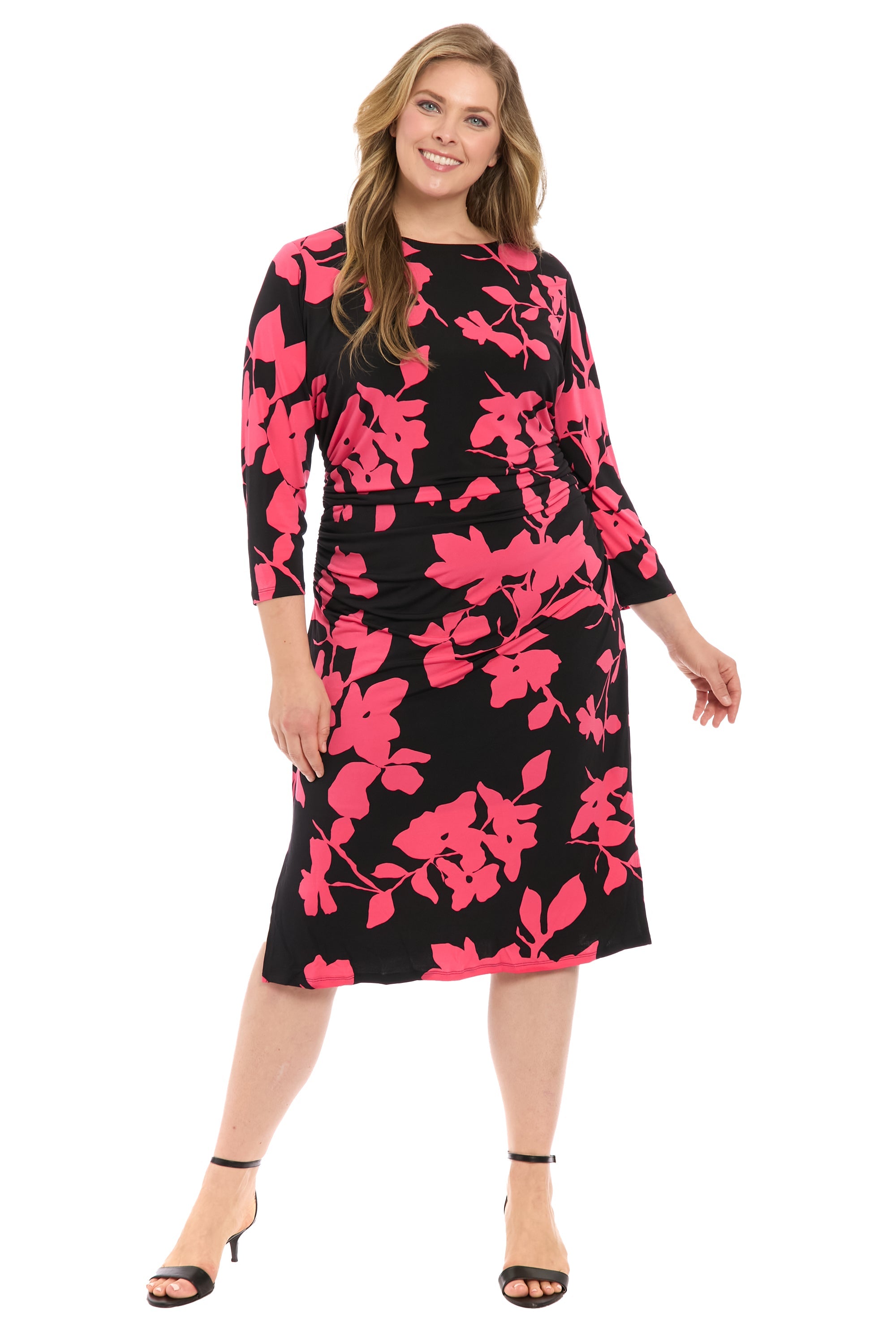 Brielle – Elegant Ruched Midi Dress