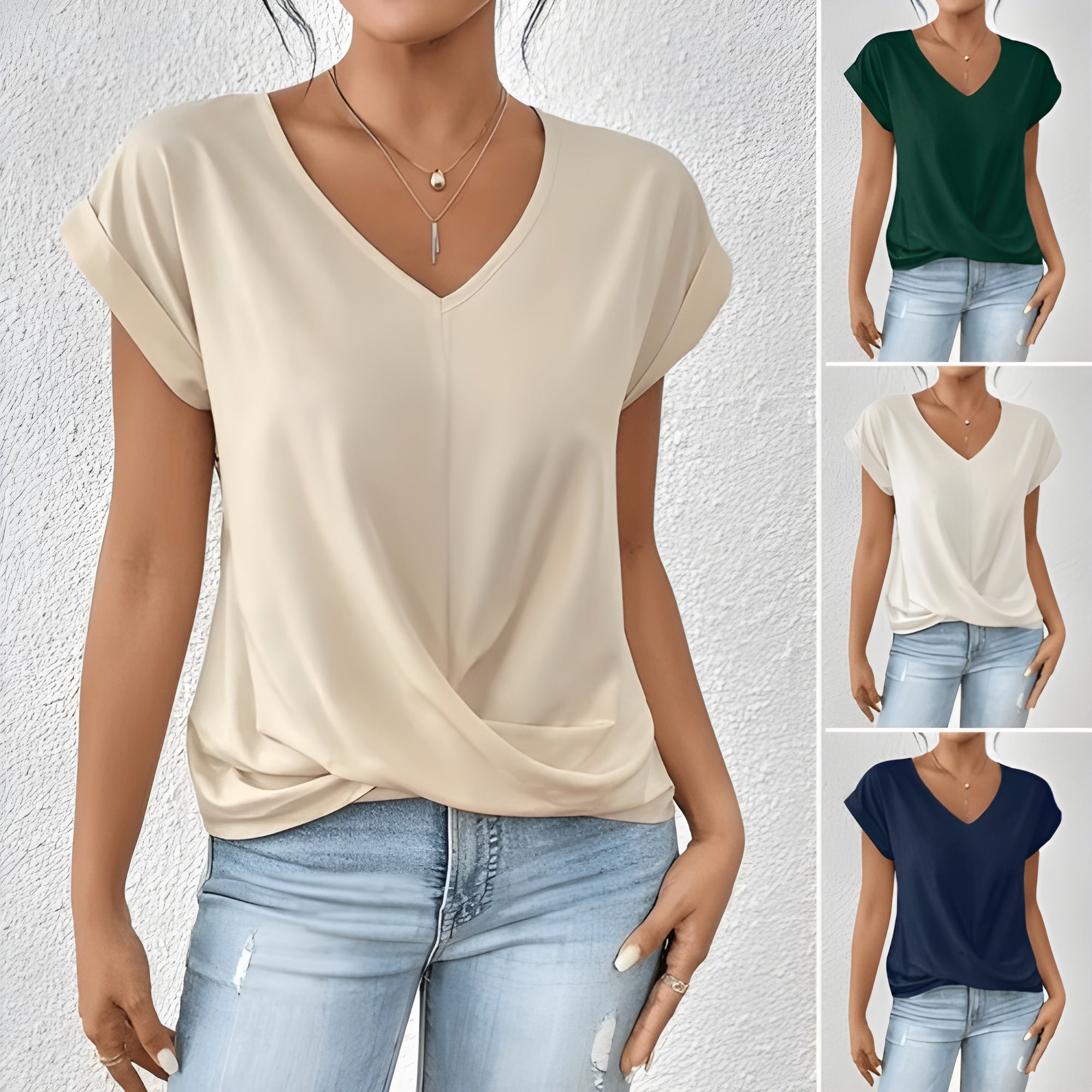 Faina – Elegant V-Neck Blouse for Women