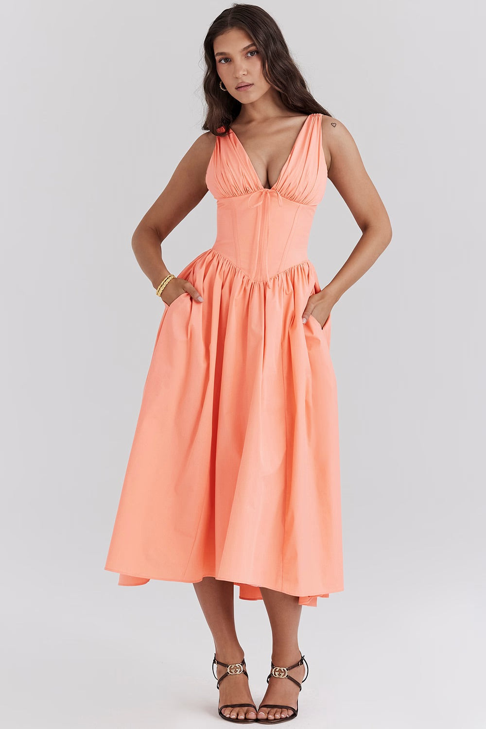 Lavinia – Corset-Bodice Midi Dress
