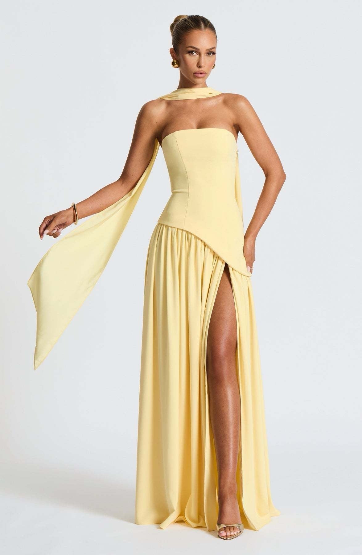 Carlotta – Asymmetric Drape Gown