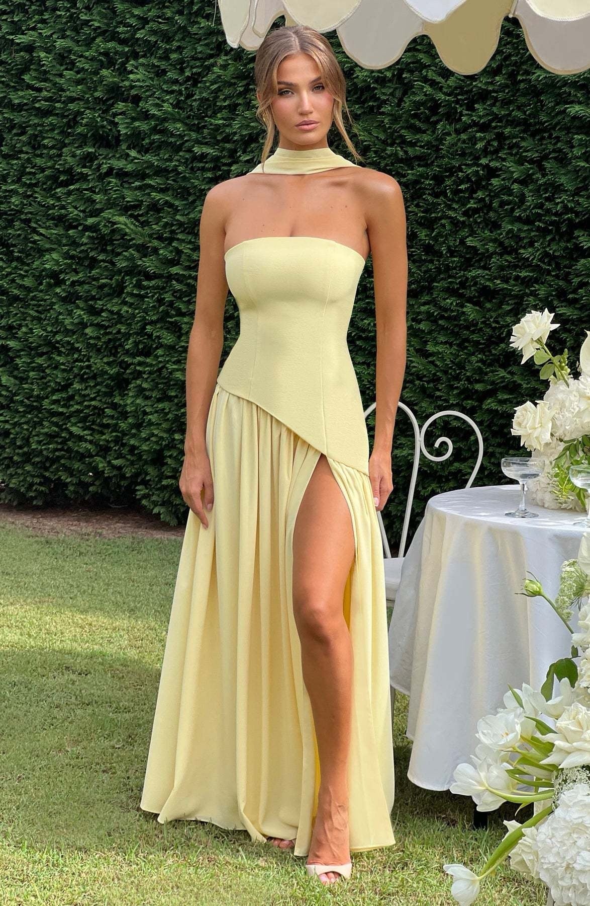 Carlotta – Asymmetric Drape Gown