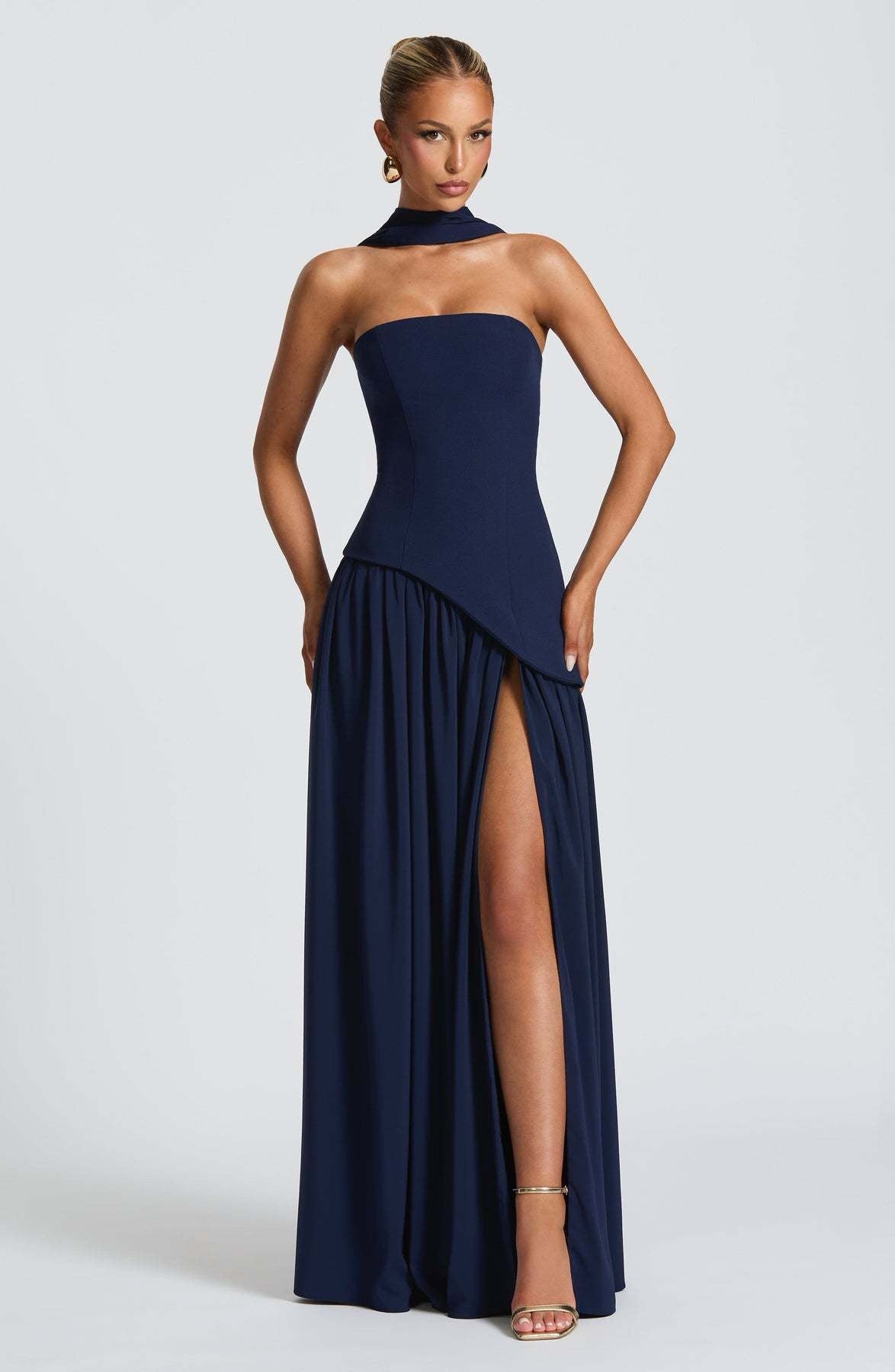 Raffaela – Asymmetric Drape Gown