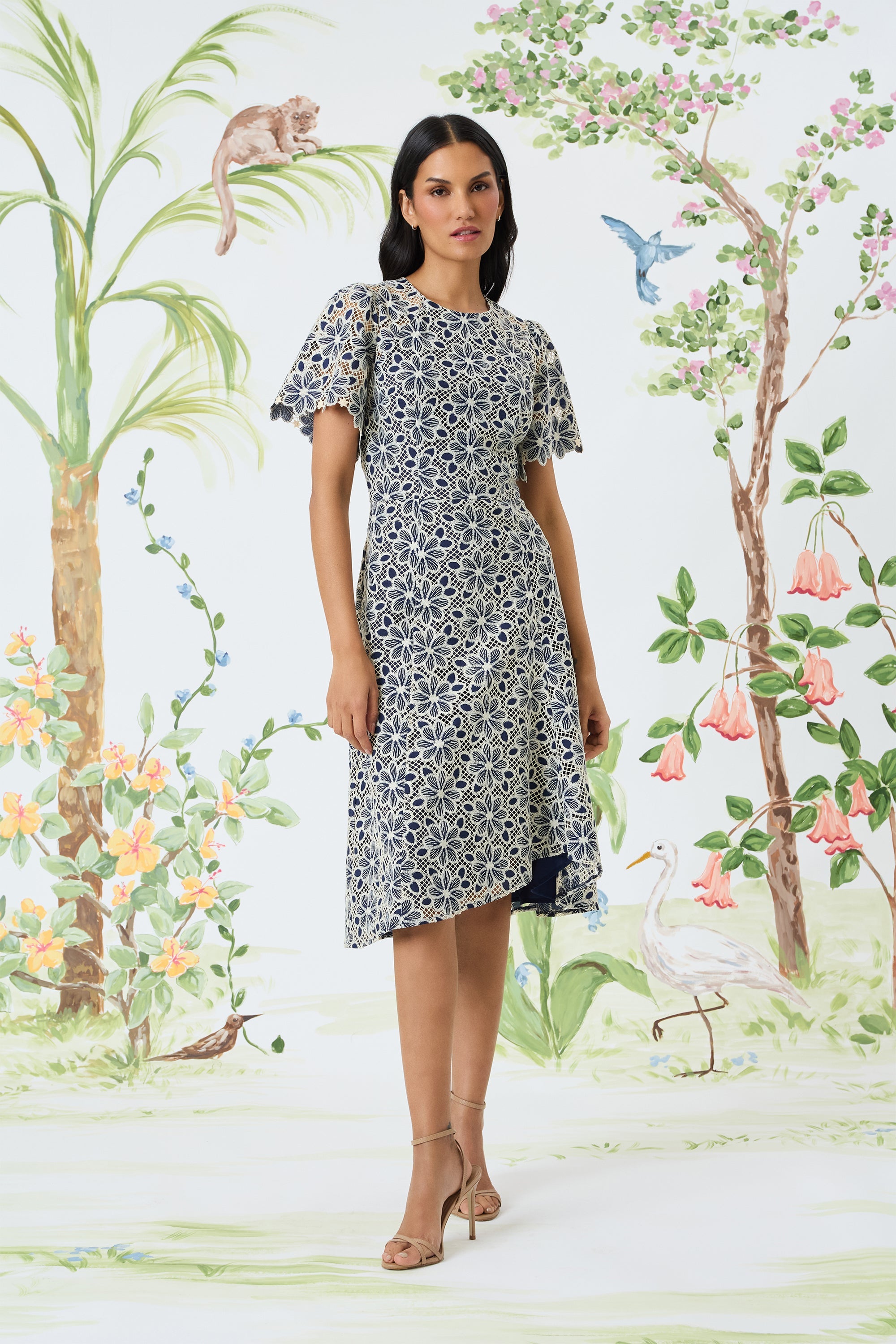 Annabel – Lace Flutter Sleeve Dress