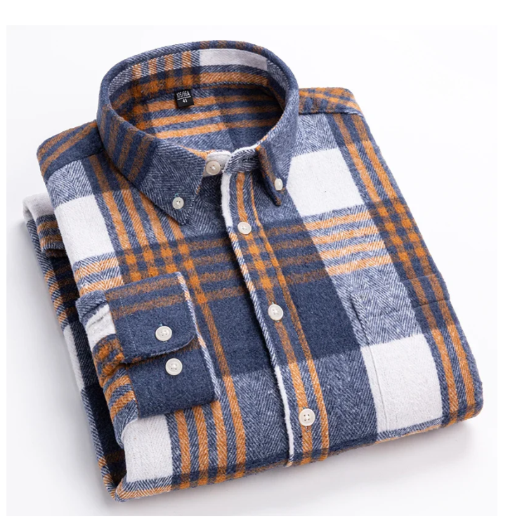 Jackson Vale - Long Sleeve Cotton Plaid Shirt