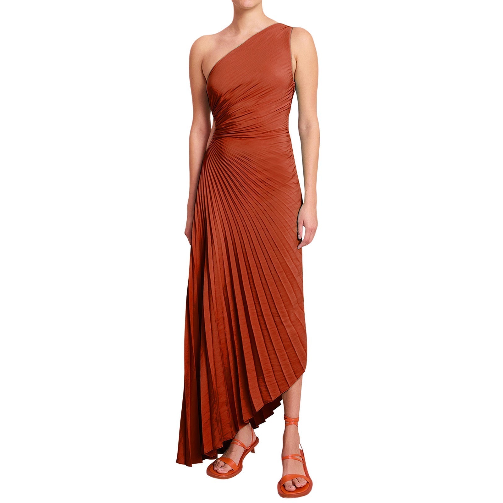 Sylviana – Twist-Pleated Midi Dress