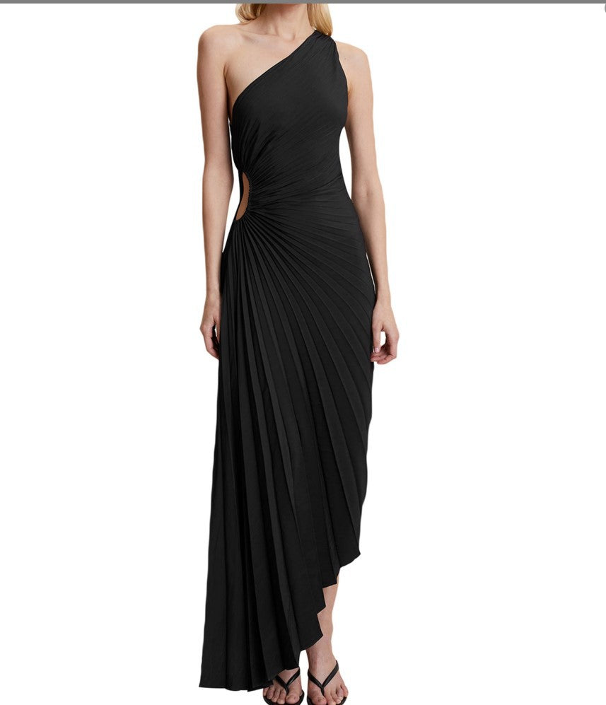 Sylviana – Twist-Pleated Midi Dress