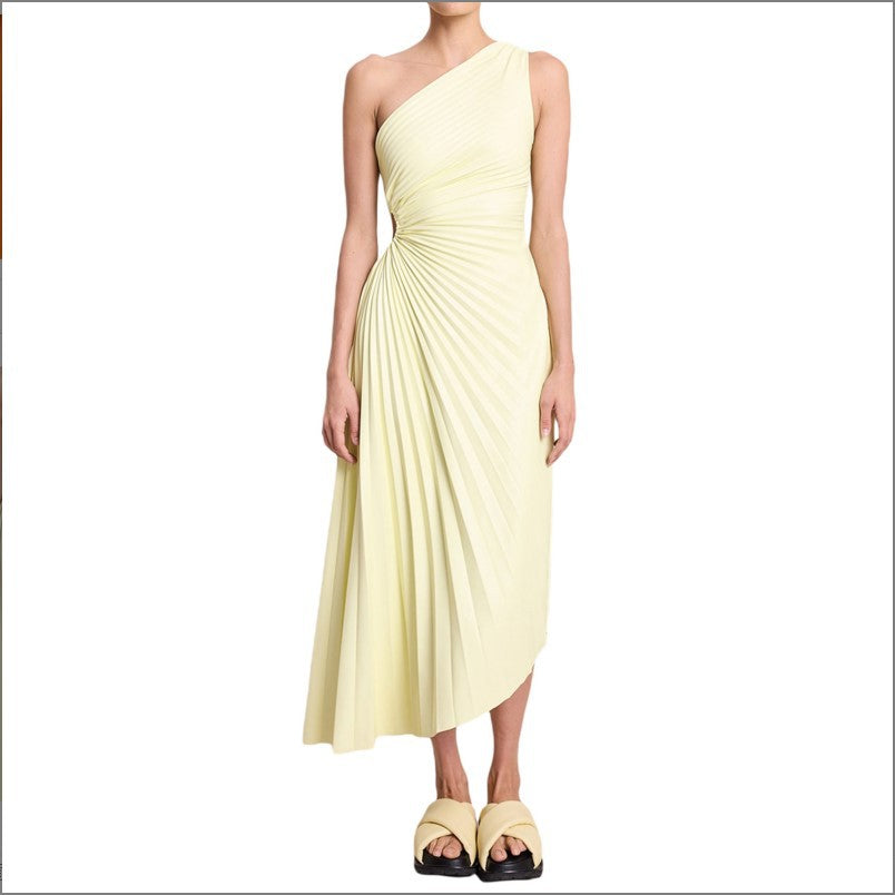 Sylviana – Twist-Pleated Midi Dress