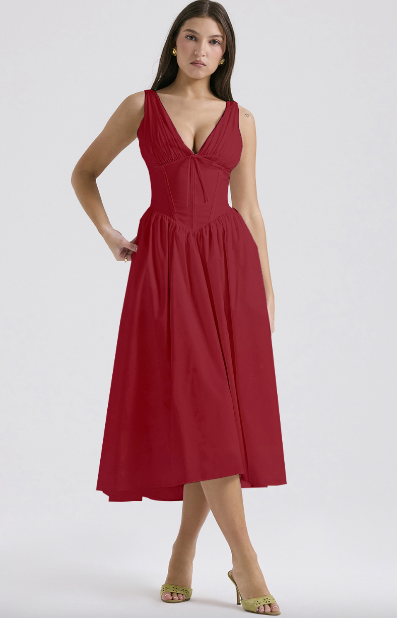 Lavinia – Corset-Bodice Midi Dress
