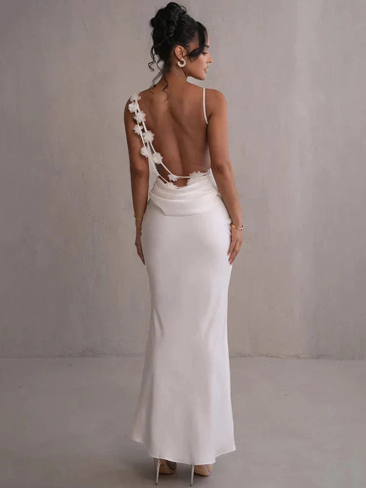 Cassiane – Floral Strap Backless Gown