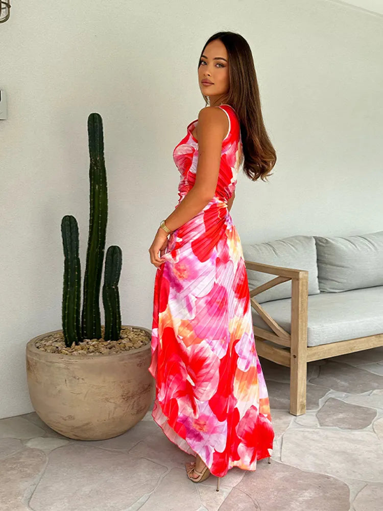 Sophie – One Shoulder Pleated Midi Dress