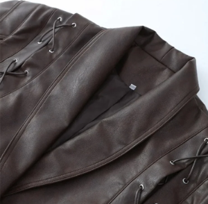 Milano – Vintage Faux Leather Belted Jacket
