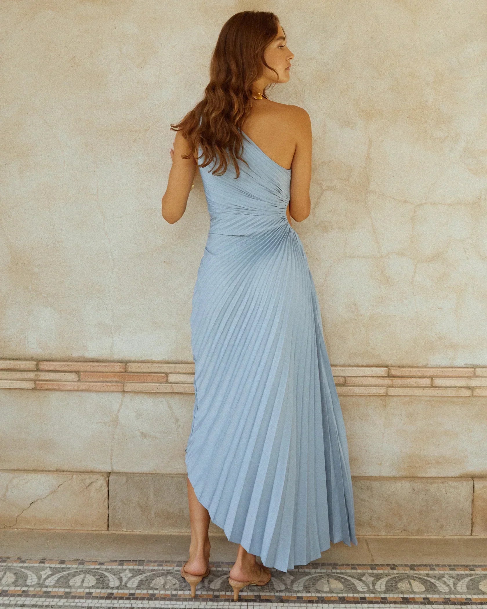 Briseida – One-Shoulder Pleated Gown