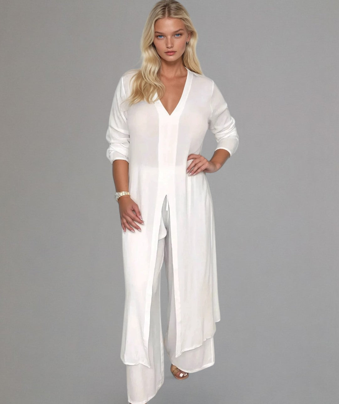 Amira – Chic Two-Piece Blouse & Trousers Set