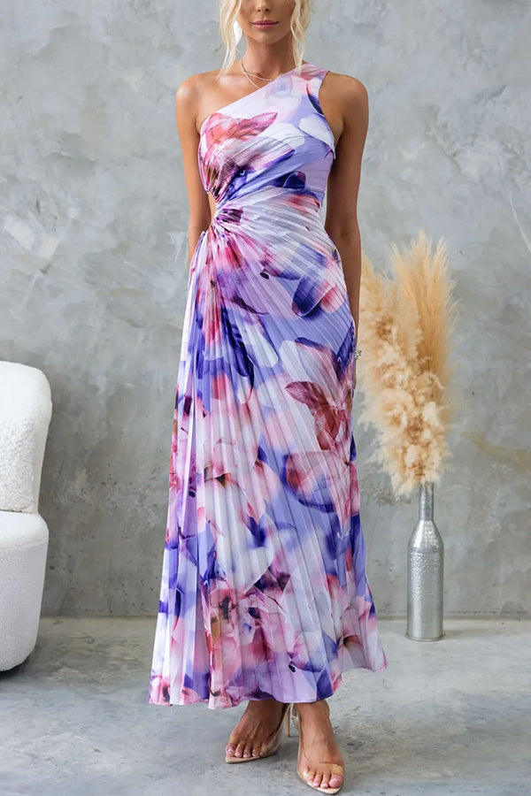 Carmela – Ruched One-Shoulder Maxi