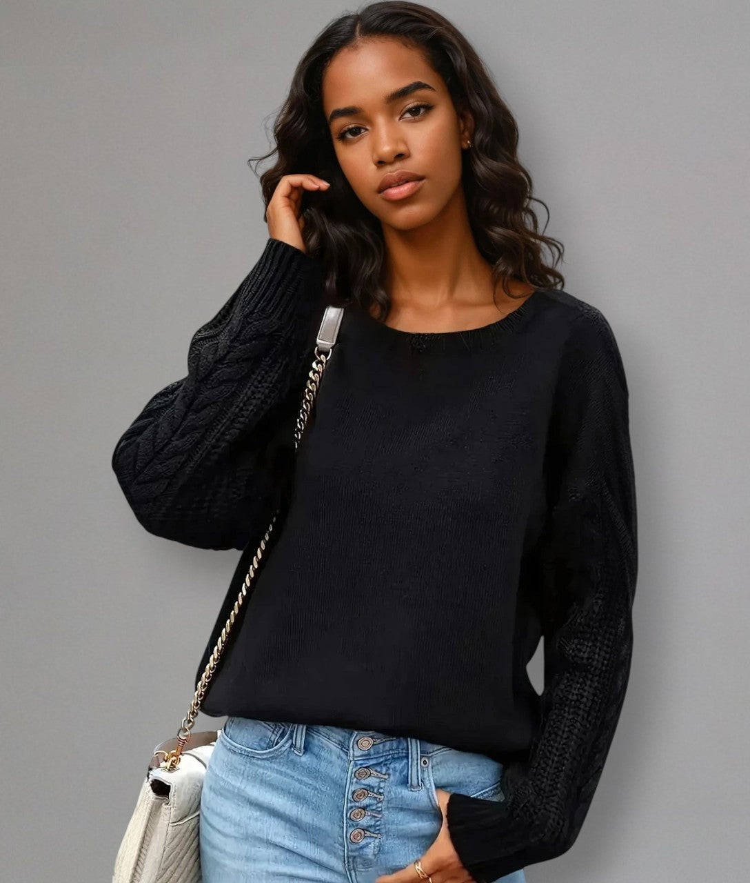 Cavena – Cable Knit Jumper with Elegance