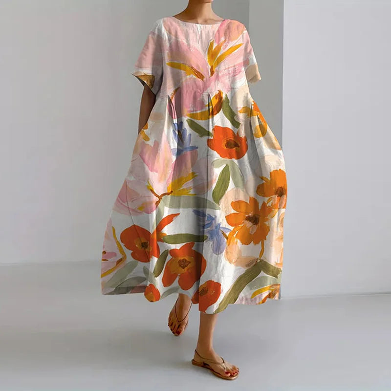 VALENTINA | Floral Summer Dress with Flattering Cut and Freedom of Movement.