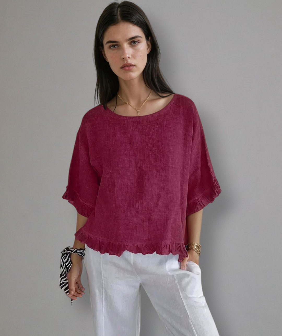 Crelia - Shirt with Subtle Crêpe Look
