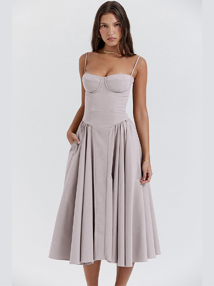 Agnese – Corset Bodice Midi Dress