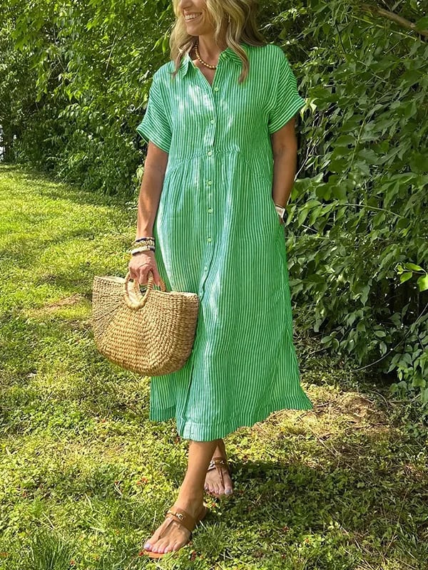 Angela – Button-Up Shirt Midi Dress