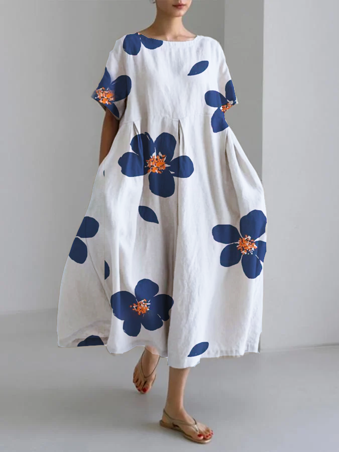 CATERINA | Long Summer Dress with Vivid Flowers and Soft Comfort for Sunny Days