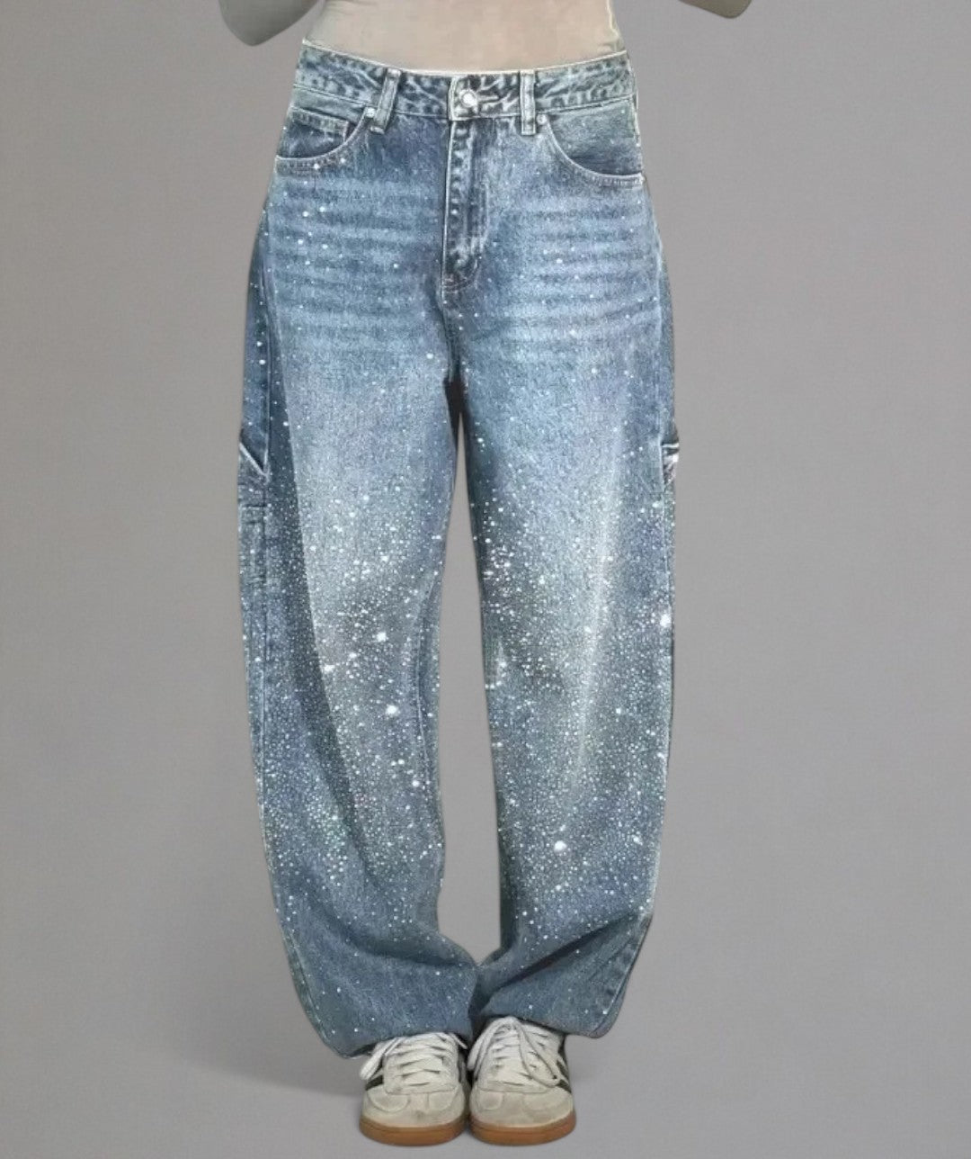 Lola – Glitter Wide-Leg High-Waisted Trousers