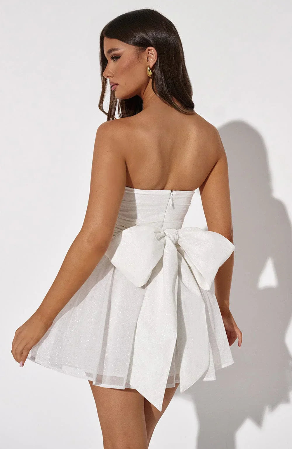 Fiora – Strapless Glitter Mini Dress