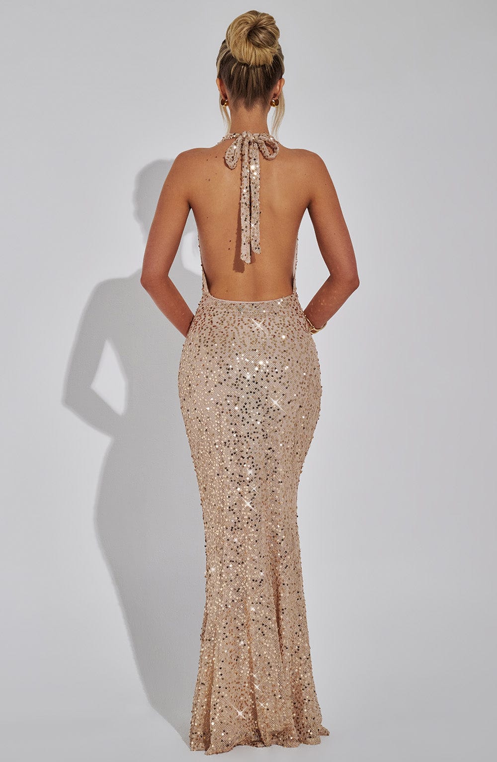 Letizia – Backless Sequin Halter Gown