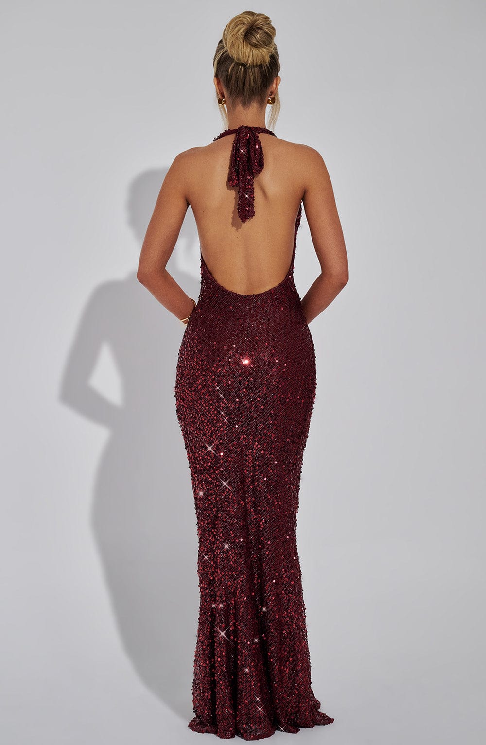 Letizia – Backless Sequin Halter Gown